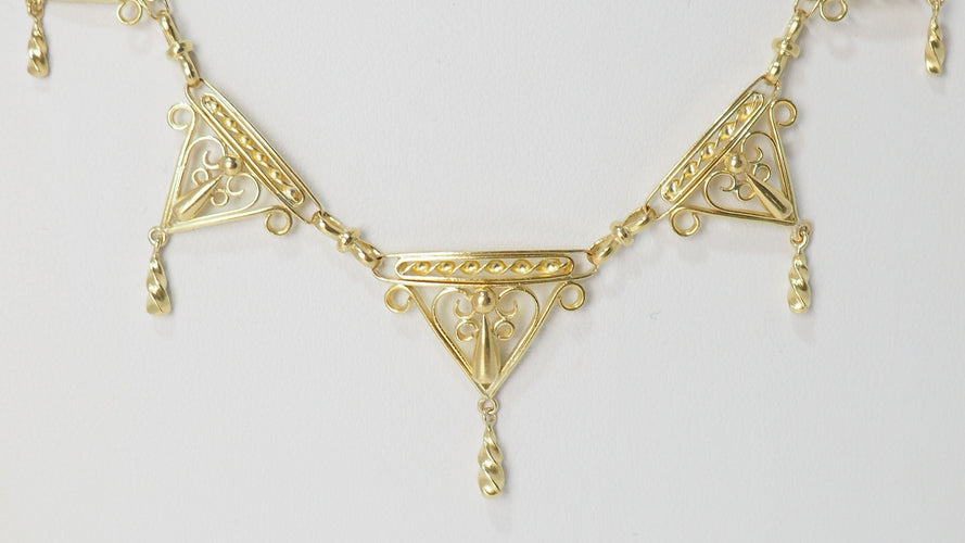 Collier Collier draperie du XIXe siècle en or jaune 58 Facettes 31763