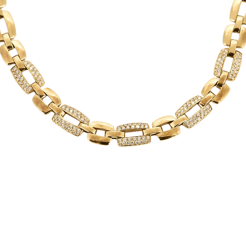 Collier Collier en Or jaune et diamants 58 Facettes REU1213