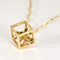 Collier Chaîne et pendentif cube en or jaune et tourmalines vertes 58 Facettes MONTE0164