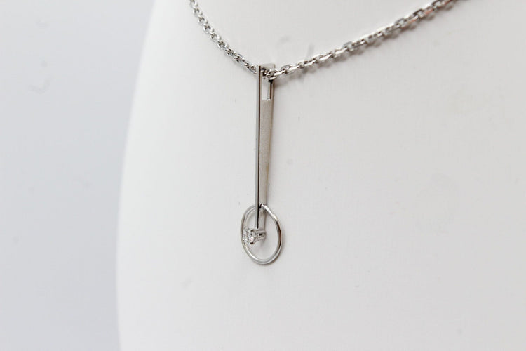 Pendentif Pendentif tige or blanc, diamant 58 Facettes 240645