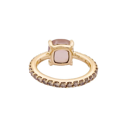 Bague 52 Bague Pomellato, "Baby" or rose, quartz rose et diamants bruns. 58 Facettes 34946