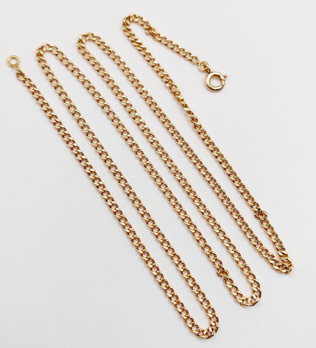 Collier Chaine vintage or rose 18k mailles gourmettes 61 cm 14,00 gr 58 Facettes A06030