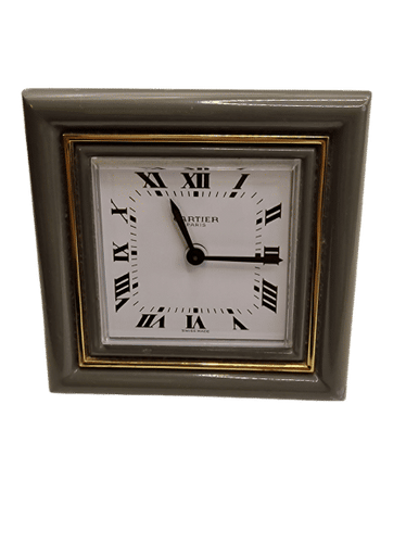 Cartier - Réveil vintage en laiton et émail 58 Facettes