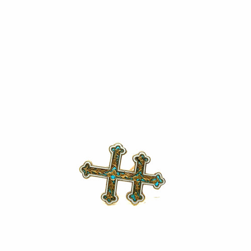 Broche Broche Croix de Lorraine Yellow Gold 58 Facettes