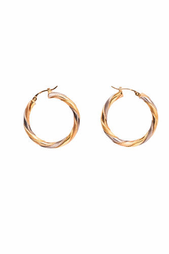 Boucles d'oreilles Créoles trois ors 58 Facettes