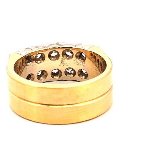 Bague 54 Bague en or jaune avec diamants 58 Facettes