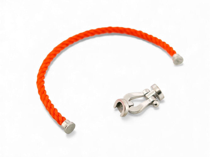 Bracelet bracelet FRED force 10 gm 0b0005 manille en or blanc 18k 2 cordons 58 Facettes 271113