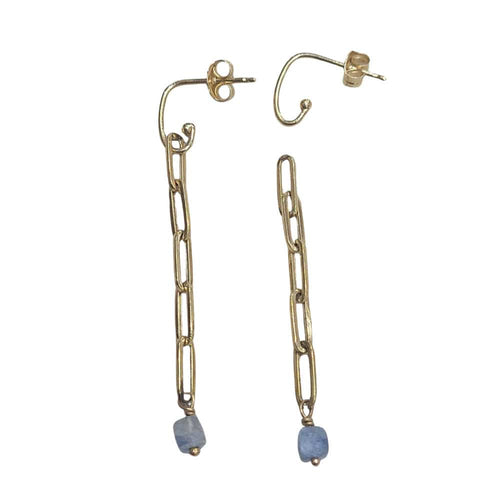 Boucles d'oreilles Boucles d'oreilles - Boucles d'oreilles détachables en or jaune 18 carats et kyanite 58 Facettes TA198