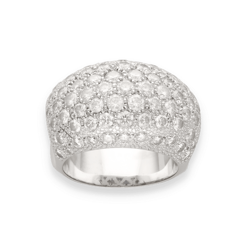 Bague 52-53 Bague Pavée de Diamants Vers 2000 – Or Gris 18k – 3,00 ct G-VS – Taille 53-54 58 Facettes FB10993