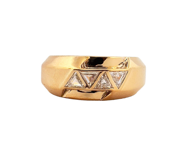 Bague 54 Bague vintage or jaune et diamants 58 Facettes