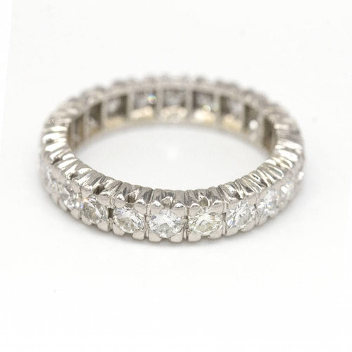 White gold and diamond alliance ring