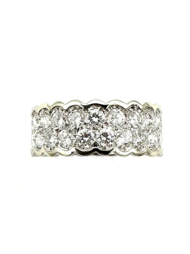 Bague 56.5 OJ PERRIN. Bague or blanc, platine et diamants 3.20ct 58 Facettes