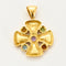 Pendentif Pendentif croix en or jaune, améthyste, péridots, citrine et topaze 58 Facettes CAN10981