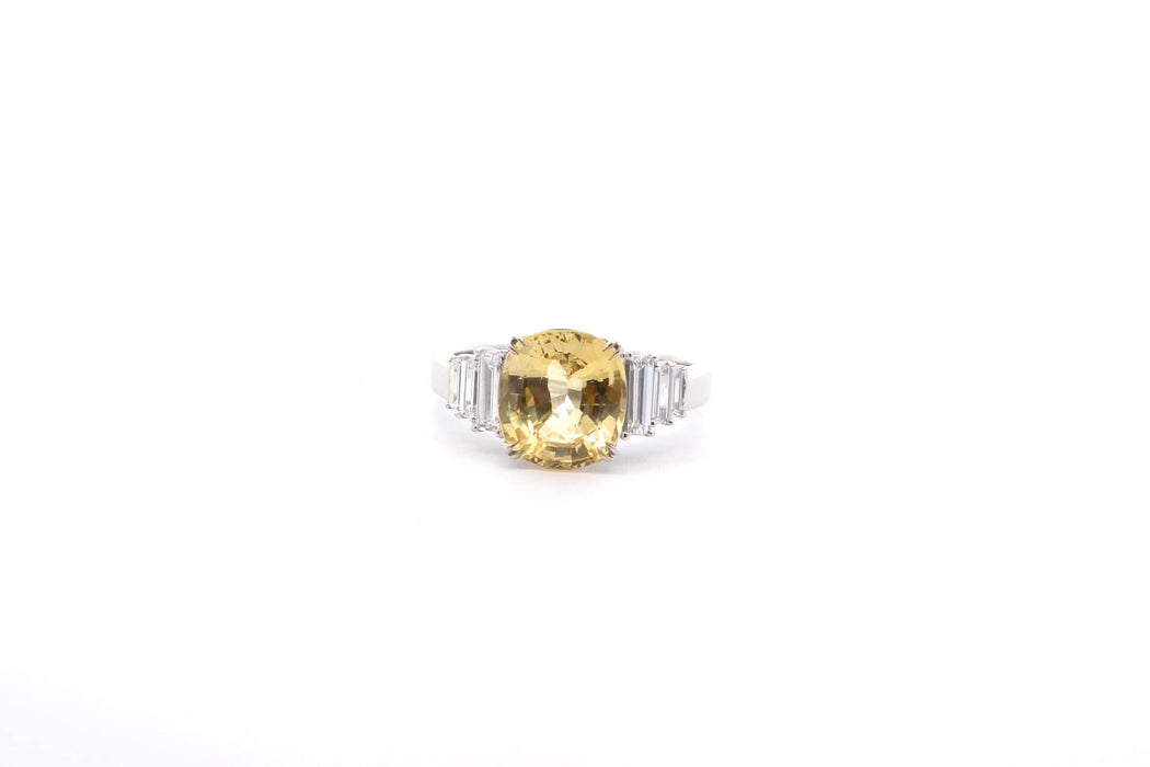 Bague Bague saphir jaune 3,95cts et diamants 58 Facettes 25600-26202