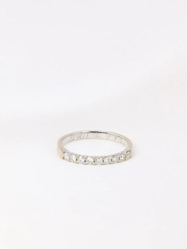 Bague 54 Demi-Alliance américaine en or blanc et diamants 0,27 ct 58 Facettes J108