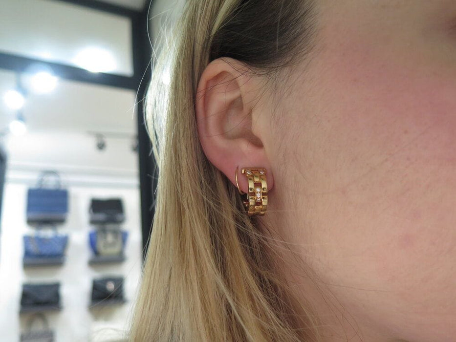 Boucles d'oreilles creoles boucles d'oreilles CARTIER maillon panthere or & diamants s 58 Facettes 263539