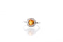 Bague 51 Bague Or blanc Saphir jaune Diamants 58 Facettes 25563