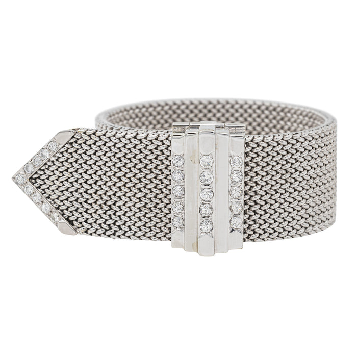 White Gold Diamond Cuff Bracelet