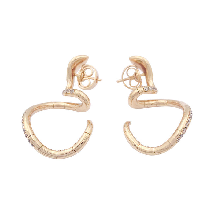 Pasquale Bruni earrings "Snake"rose gold, diamonds.