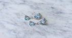 Boucles d'oreilles Boucles d'oreilles Gouttes or blanc, topaze bleue, diamant 58 Facettes