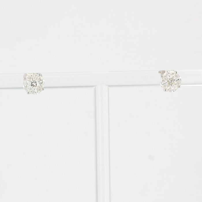 Boucles d'oreilles Boucles d'oreilles puces diamants 0.54 carat et or blanc 58 Facettes 23-256A