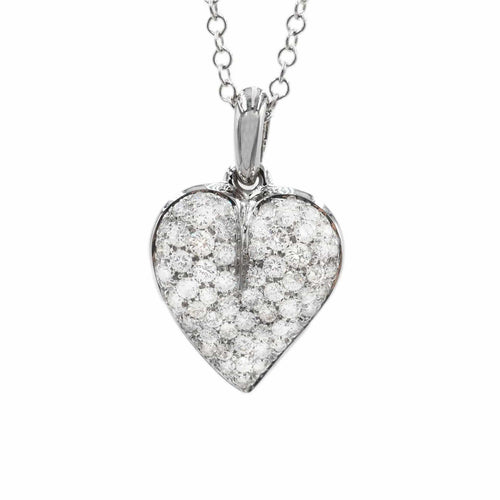 Pendentif pendentif cœur en or blanc et diamants 58 Facettes 5280