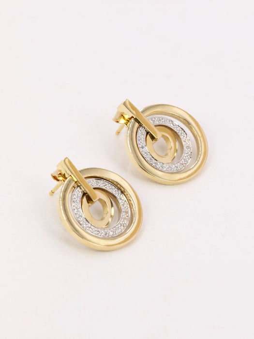 Vintage gouden diamanten oorbellen