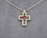 Collier Collier croix avec rubis et diamants 58 Facettes