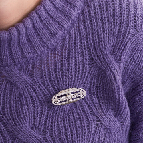 Broche Broche Art Déco diamants or blanc 58 Facettes LMB-26