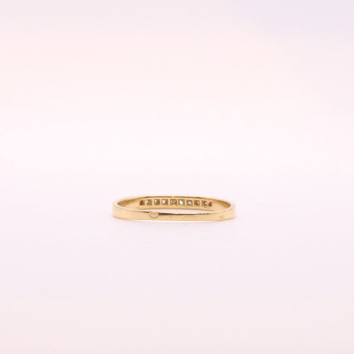 Bague 54 Bague Alliance 10 Diamant Demi-tour or jaune 58 Facettes