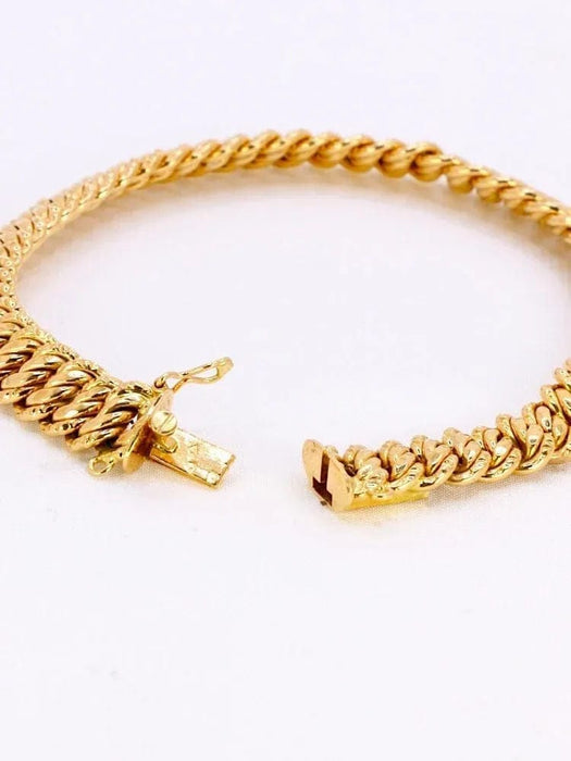 Bracelet Bracelet maille américaine or jaune 0.8 cm 58 Facettes 1074.1