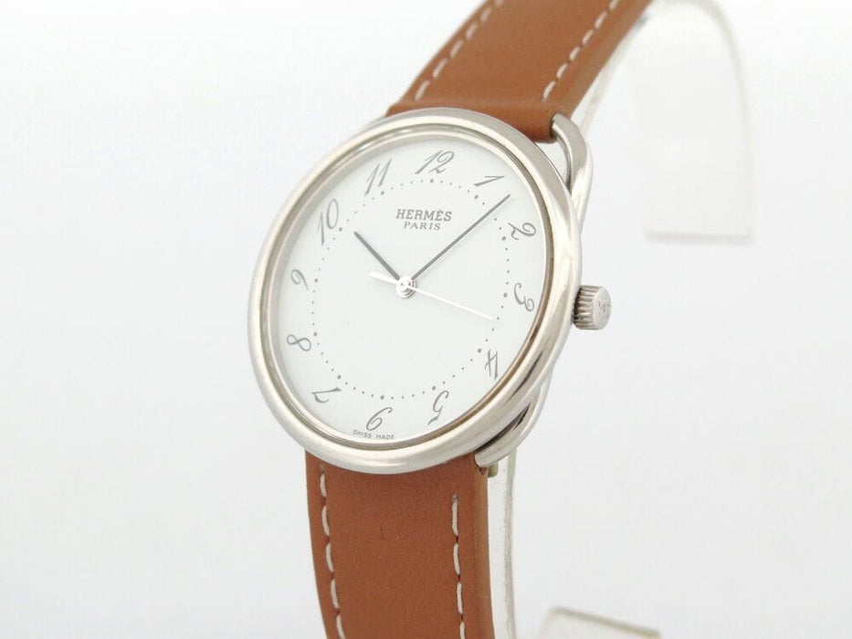 Montre montre HERMES arceau mm quartz 34 mm en acier & cuir + boite 58 Facettes 264615