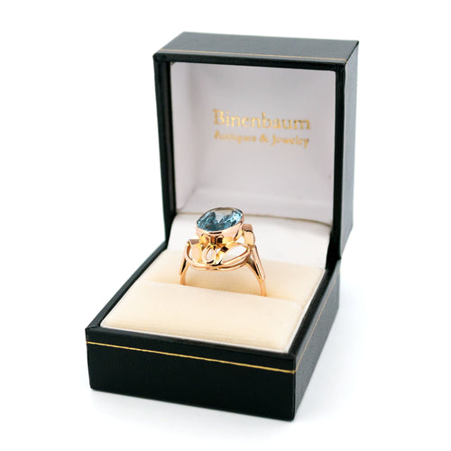 Bague 60 Bague en or jaune 14 carats avec aigue-marine 58 Facettes B4E77FDDF47141108E456464A9E87177