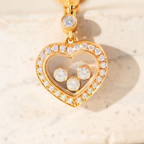 Chopard - Örhängen Happy Diamonds i 18k gult guld och diamanter 