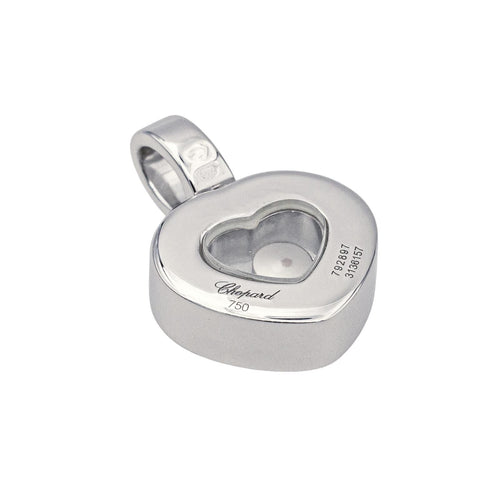 Pendentif Chopard Pendentif Coeur Happy Diamonds Or blanc Diamant 58 Facettes 3860553RV