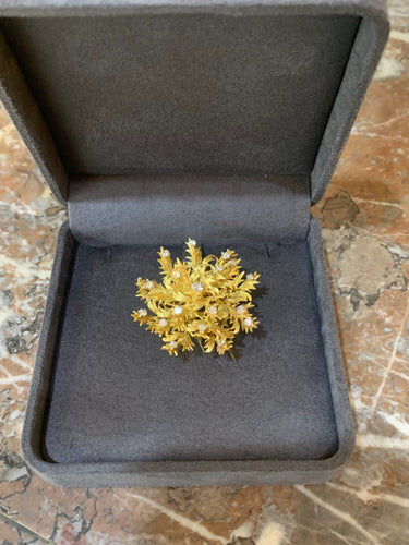 Broche Broche Chardon Or Jaune Diamants 1.20 Carat 58 Facettes BRO71