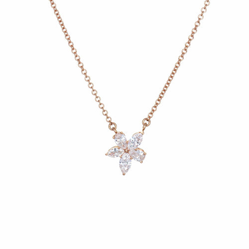 Collier Tiffany & Co - Collier Victoria en or rose, 5 diamants taille mixte 58 Facettes G13859