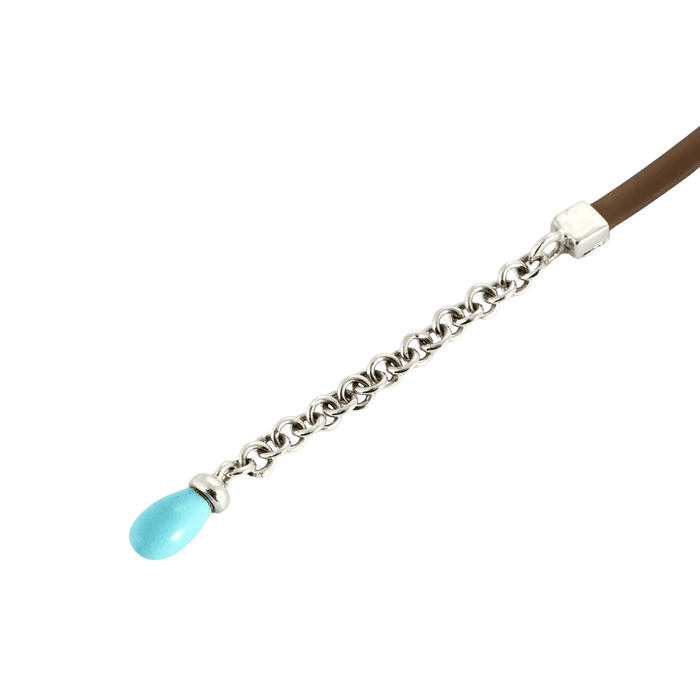 Bracelet BRACELET OR BLANC, DIAMANTS ET TURQUOISE. 58 Facettes BO/240015/