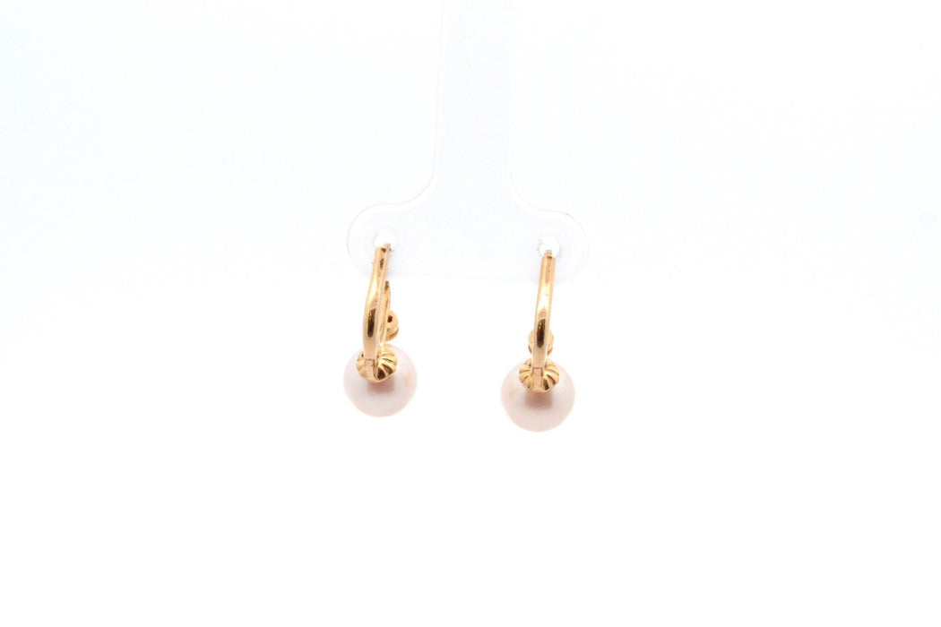 Boucles d'oreilles Boucles d'oreilles or jaune, perles de culture et diamants 58 Facettes 26184