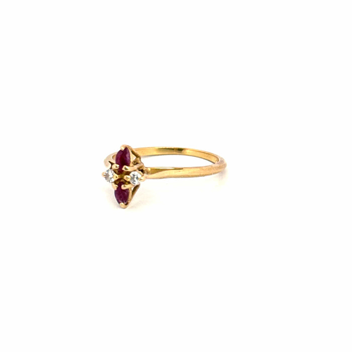 Bague 51 Bague or jaune diamants rubis 58 Facettes 104-GS36586