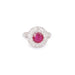 Bague 57 Bague marguerite rubis birman 2 Carats diamants platine or blanc (Certificat) 58 Facettes BRU55