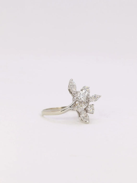 Vintage flower diamond ring
