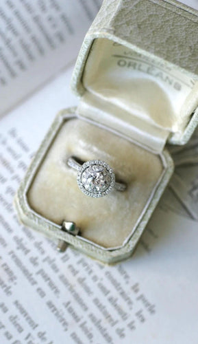 Bague 50.5 Bague Cible Double Entourage or blanc diamants 58 Facettes