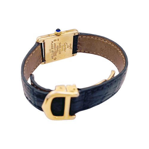 Montre Montre Cartier "Tank Must" argent plaqué or. 58 Facettes 34209