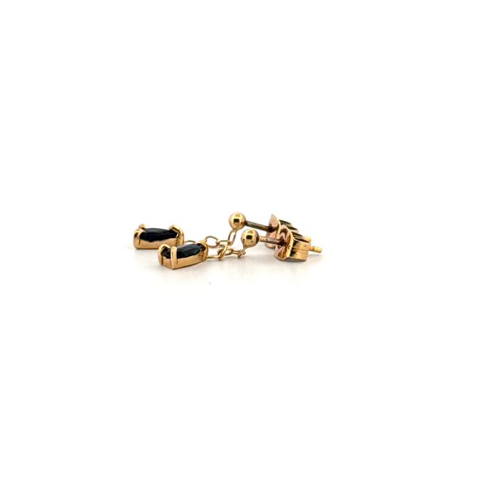 Yellow gold and topaz earrings