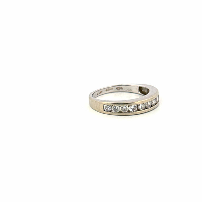 Bague 54 Alliance Demi-Tour Or Blanc Diamants 58 Facettes 105-GS50465-1