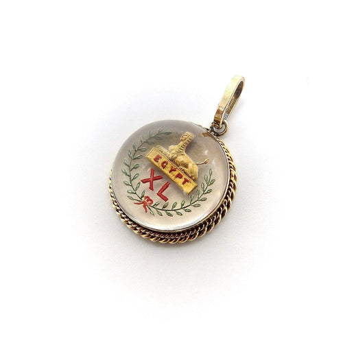 Pendentif Pendentif en cristal d'Essex peint à l'envers en or 58 Facettes