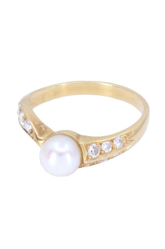 Bague 52 BAGUE PERLE ET DIAMANTS 58 Facettes 088091
