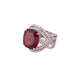 Bague 53 Bague en or blanc, sertie d'une importante tourmaline rouge intense ( Rubellite ) 58 Facettes