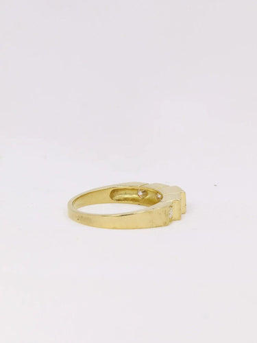 Bague 55.5 Bague vintage gradins or jaune diamants 58 Facettes J386